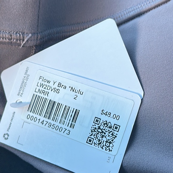 Lululemon Flow Y Bra Long Line Nulu Light Support, B/C CupLunar Rock size 2 - Picture 5 of 6